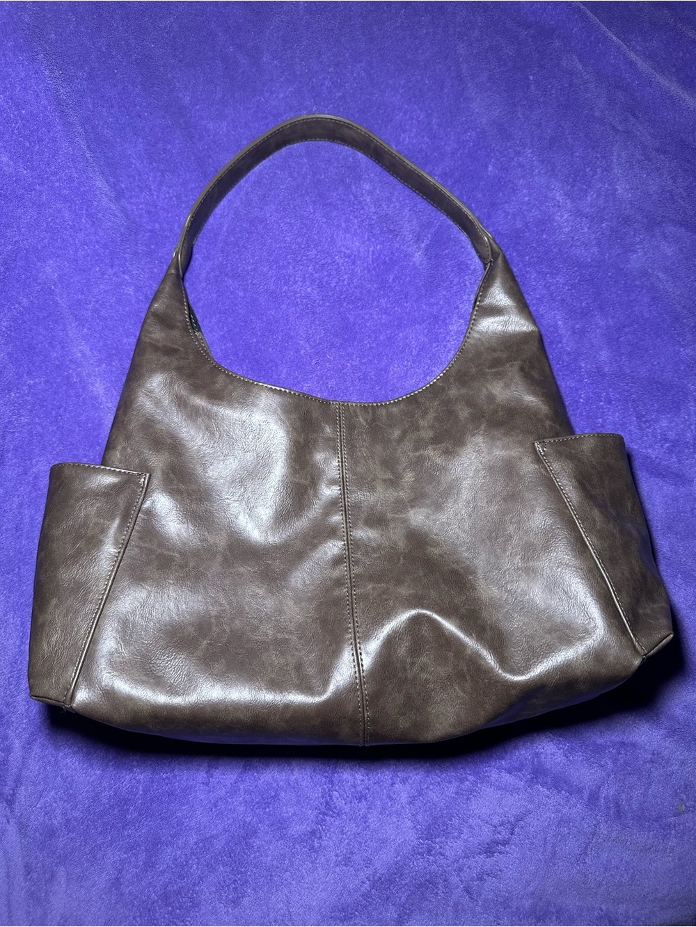 wild fable Brown Faux Leather XL Hobo Tote - Versatile Everyday Shoulder Bag